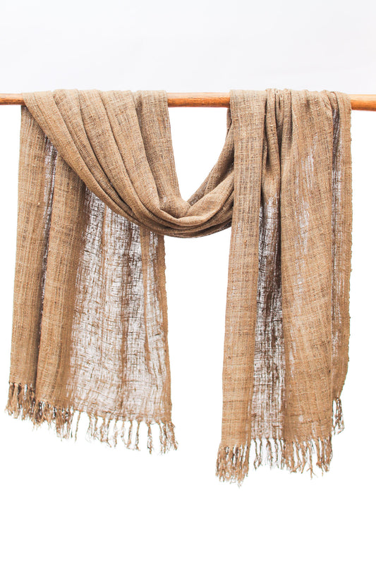 Wild Silk Scarf, Mushroom Large