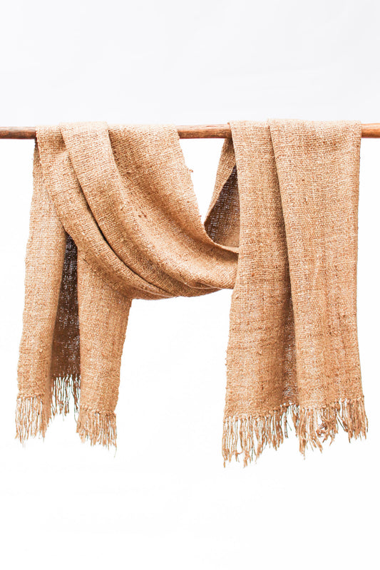 Wild Silk Scarf, Natural Thick Weave
