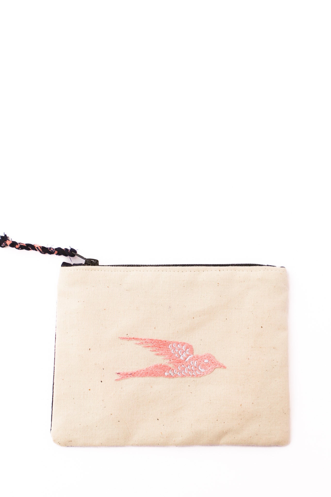 Embroidered Swallow Pouch, Powder