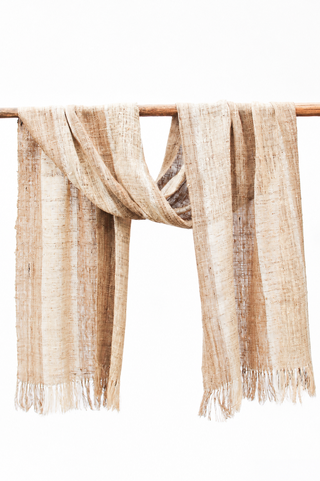 Wild Silk Scarf, Natural + Sun Bleached Stripe