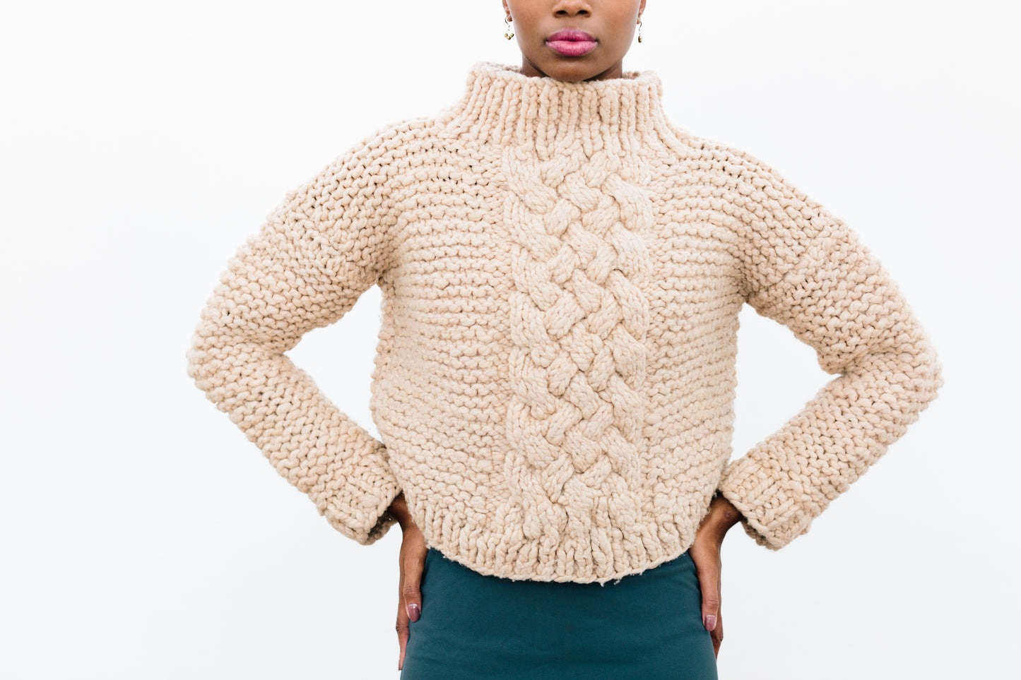Vincentia Chunky Cable Sweater in Organic Merino