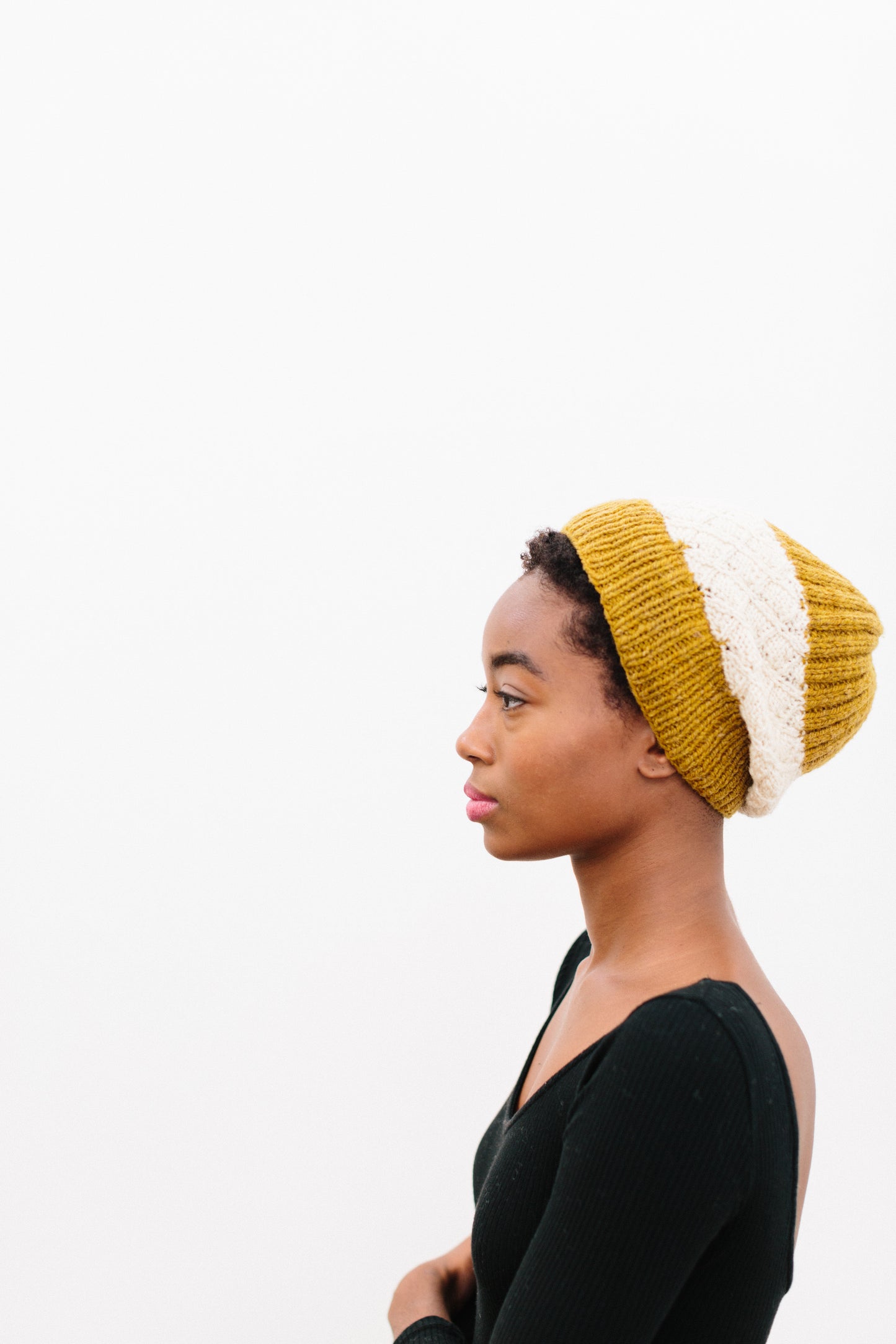 Adrienne Two-Tone Beanie in Organic Merino