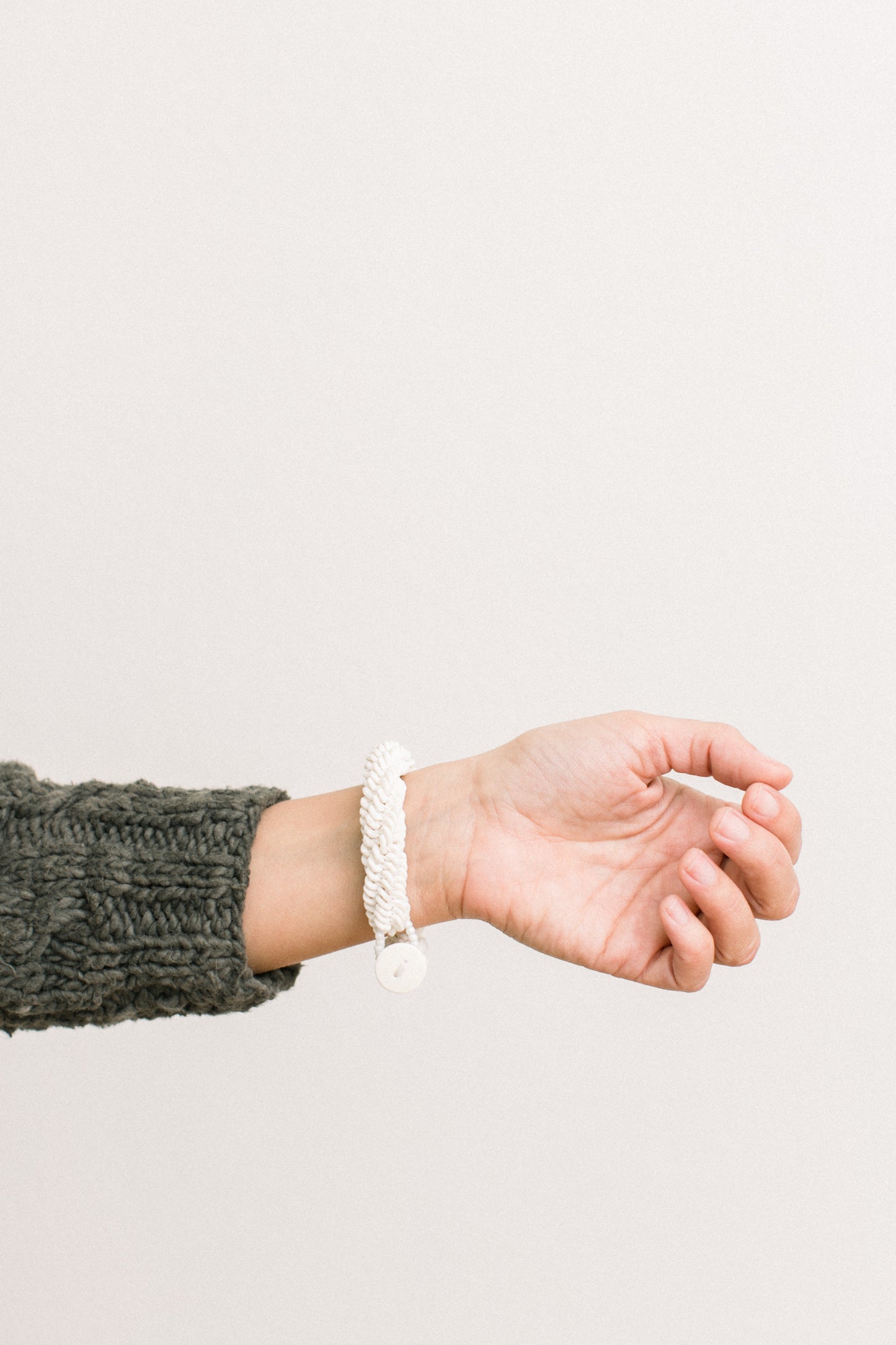 Ostrich Eggshell Namibian Roll Bracelet, Natural