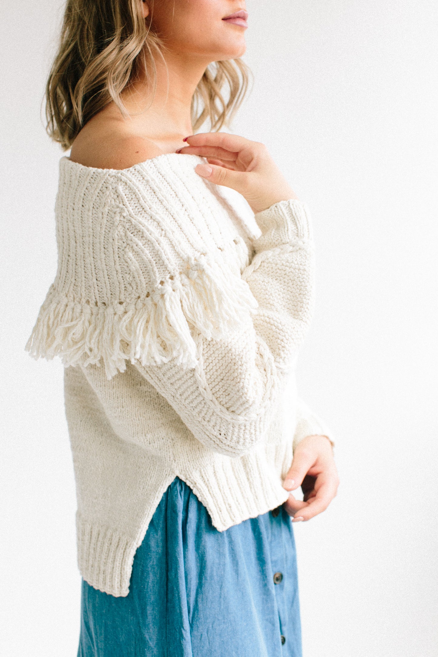 Bonifrida Fringe Pullover in Ethiopian Cotton