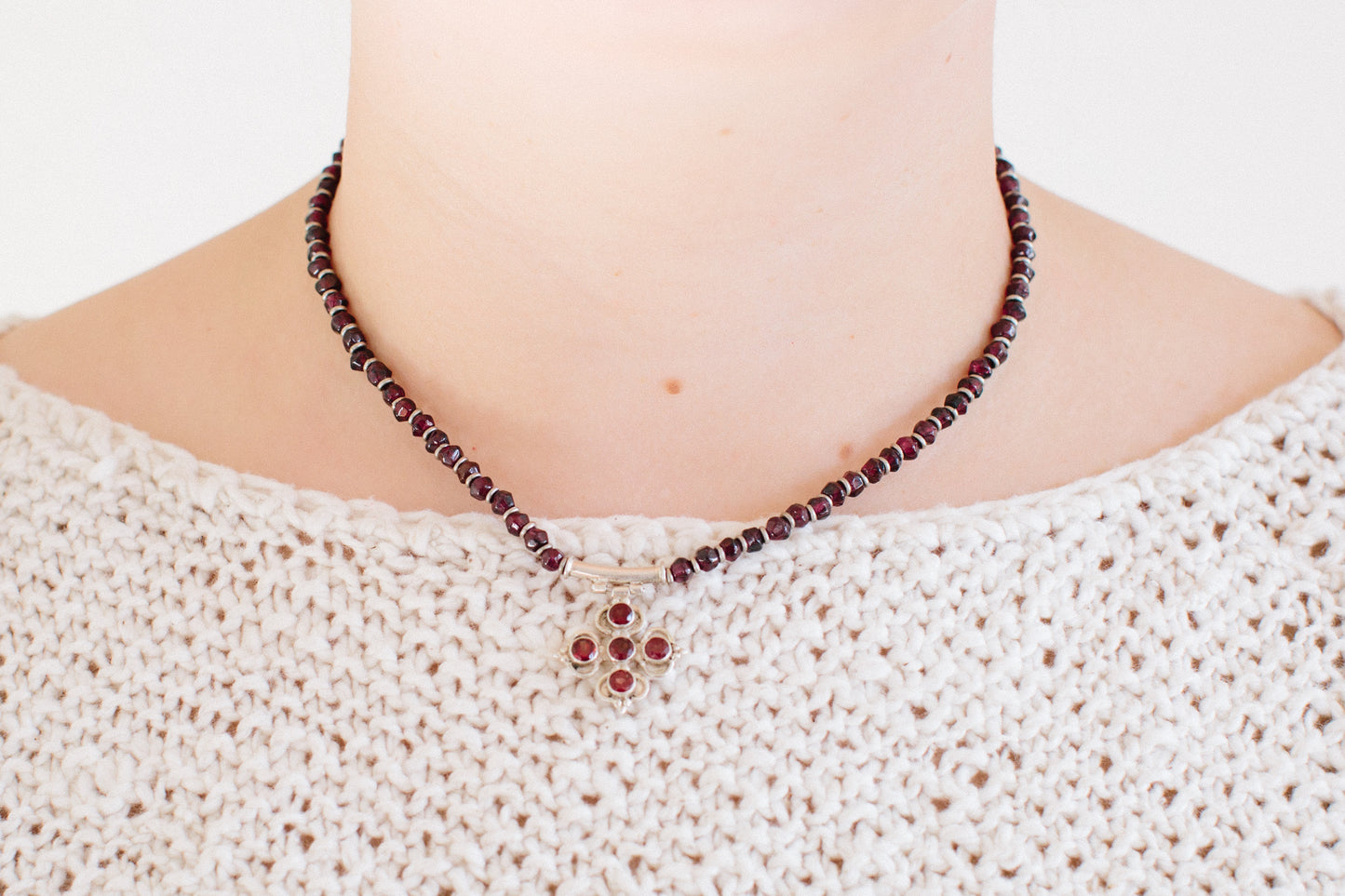 Diani Precious Stones Necklace, Garnet