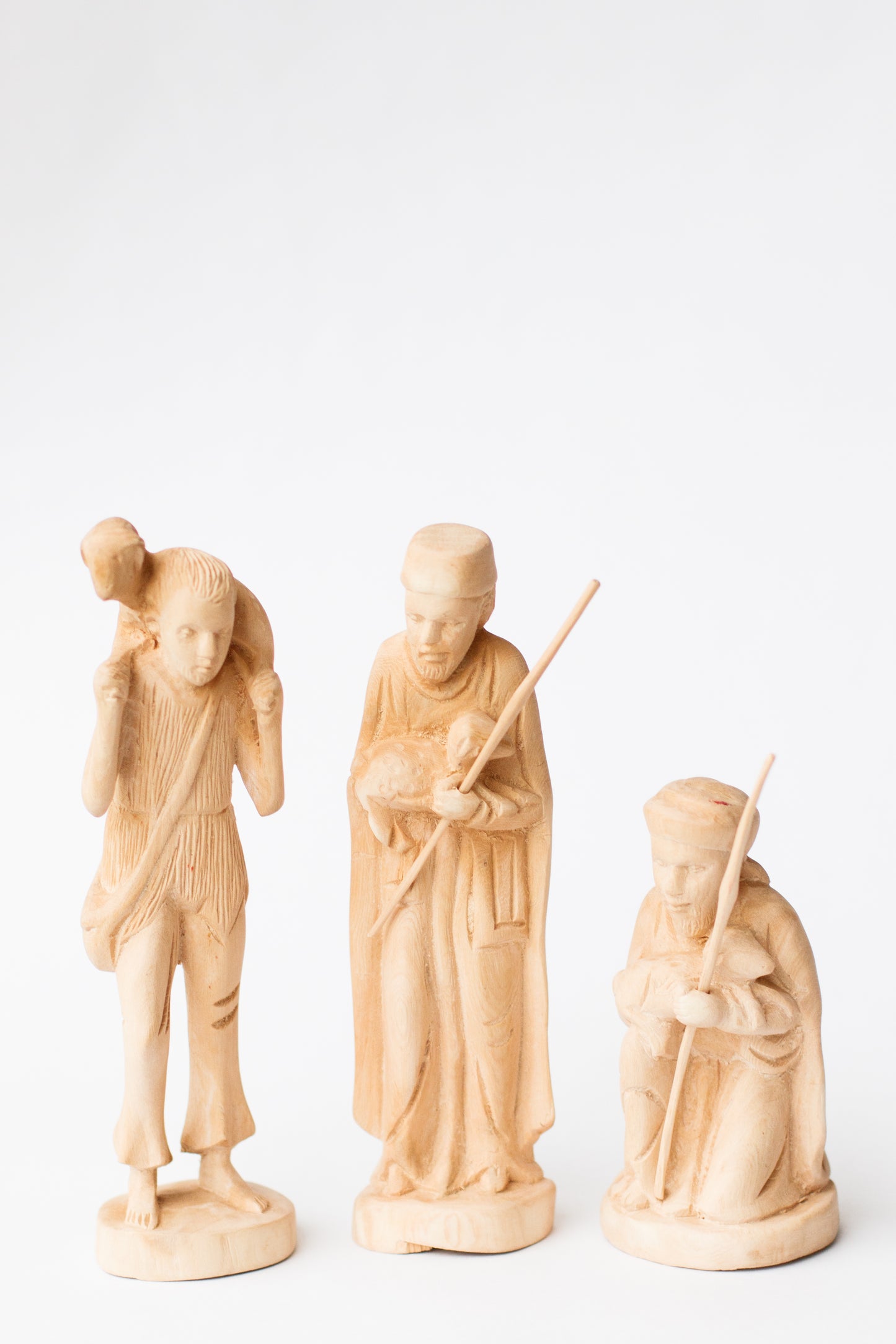 Hand-Carved Fanazava Wood Nativity (12 Figures)