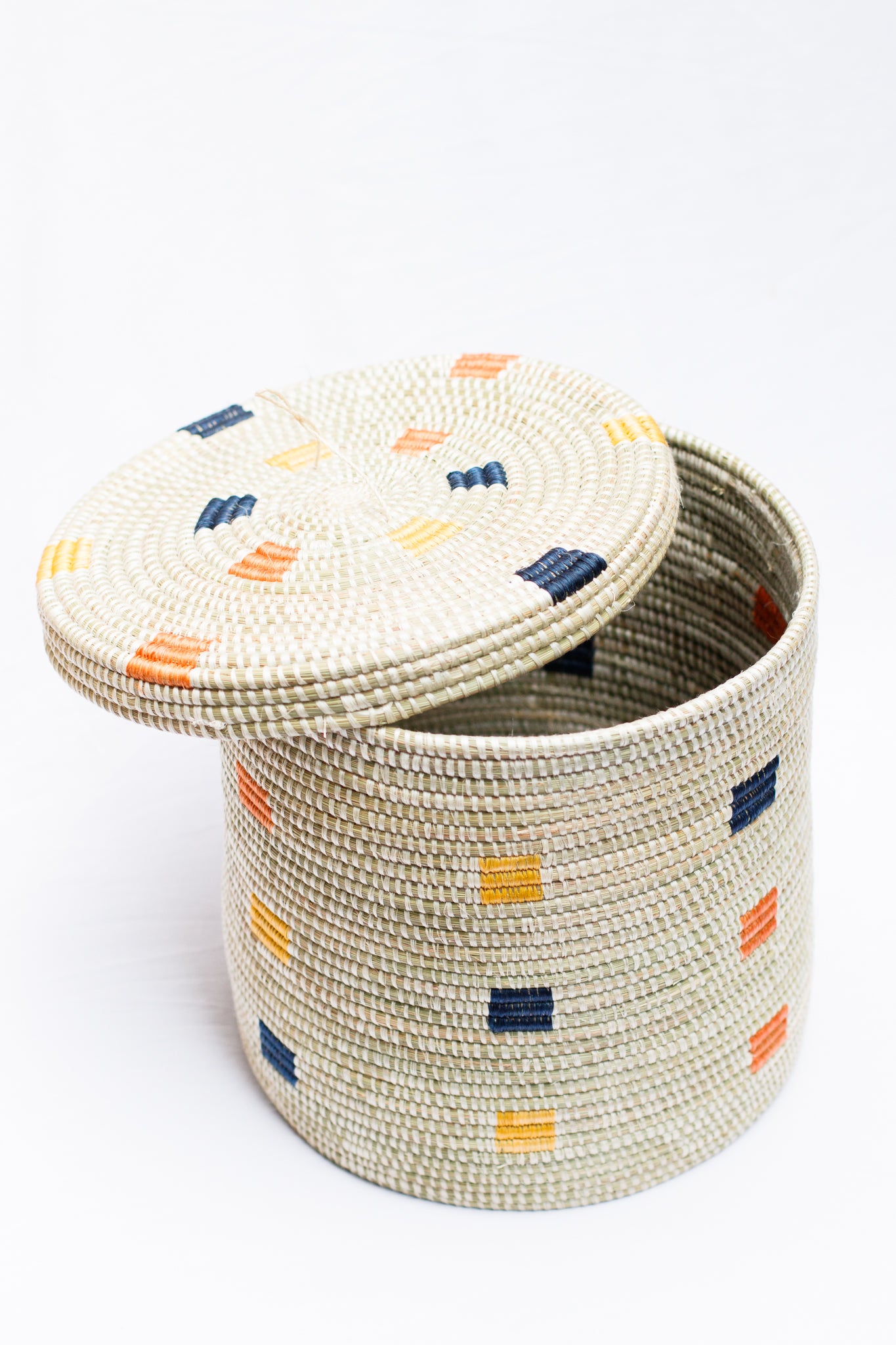 Lidded Storage Basket, Confetti