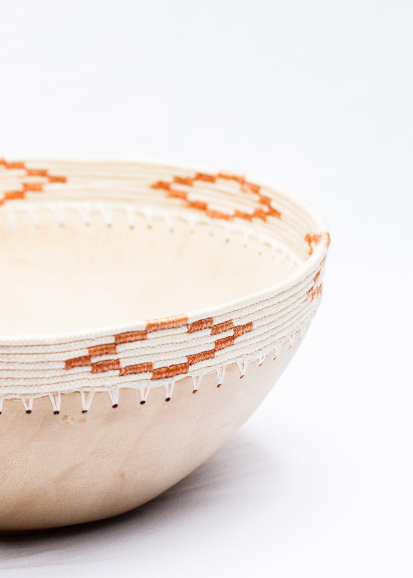Wood and Weave Bowl, Cream