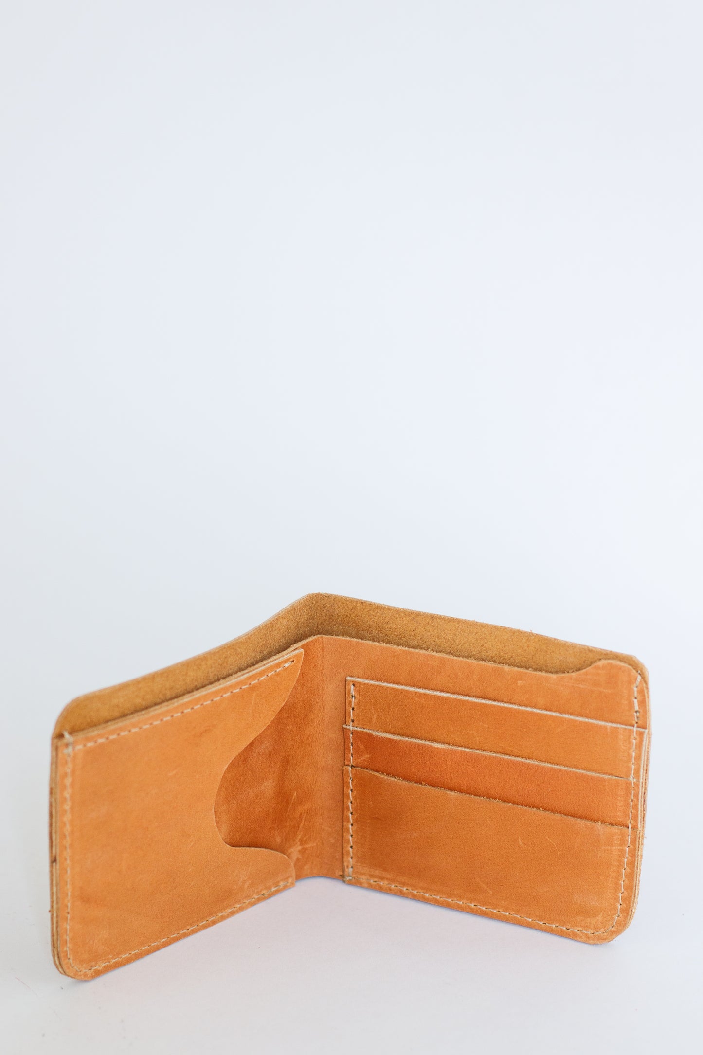 Mens Bifold Leather Wallet, Caramel