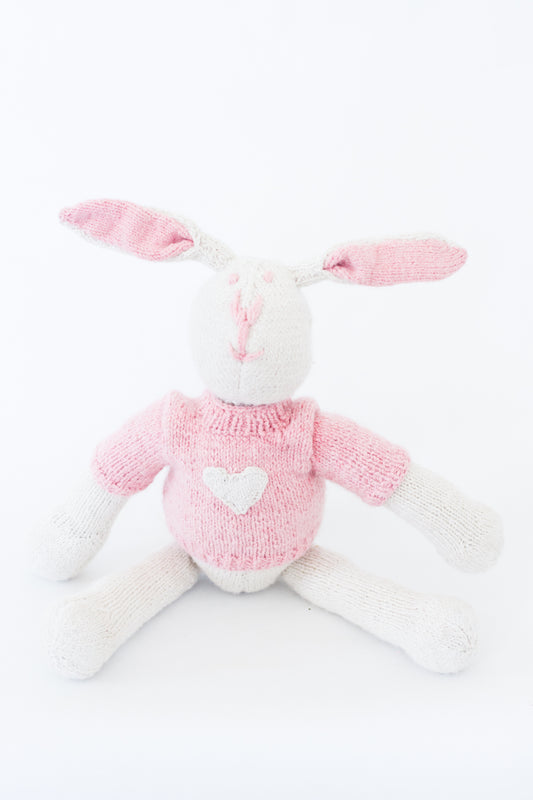 Esther Bunny with a Heart Sweater, Cochineal