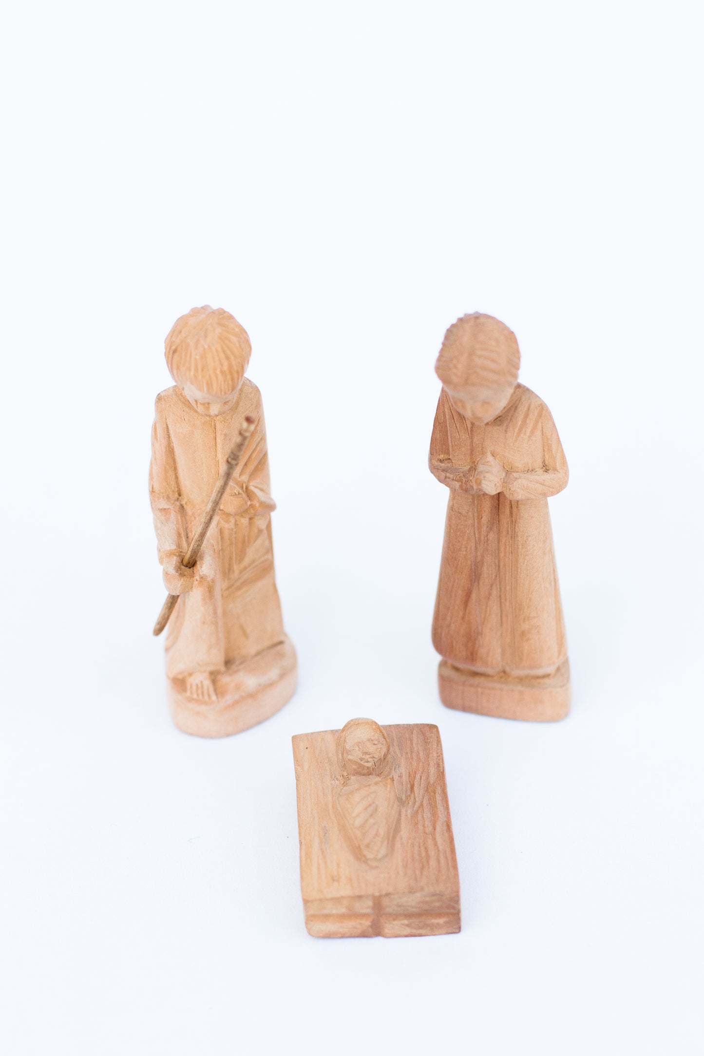 Miniature Hand-Carved Fanazava Wood Nativity, 9-Piece