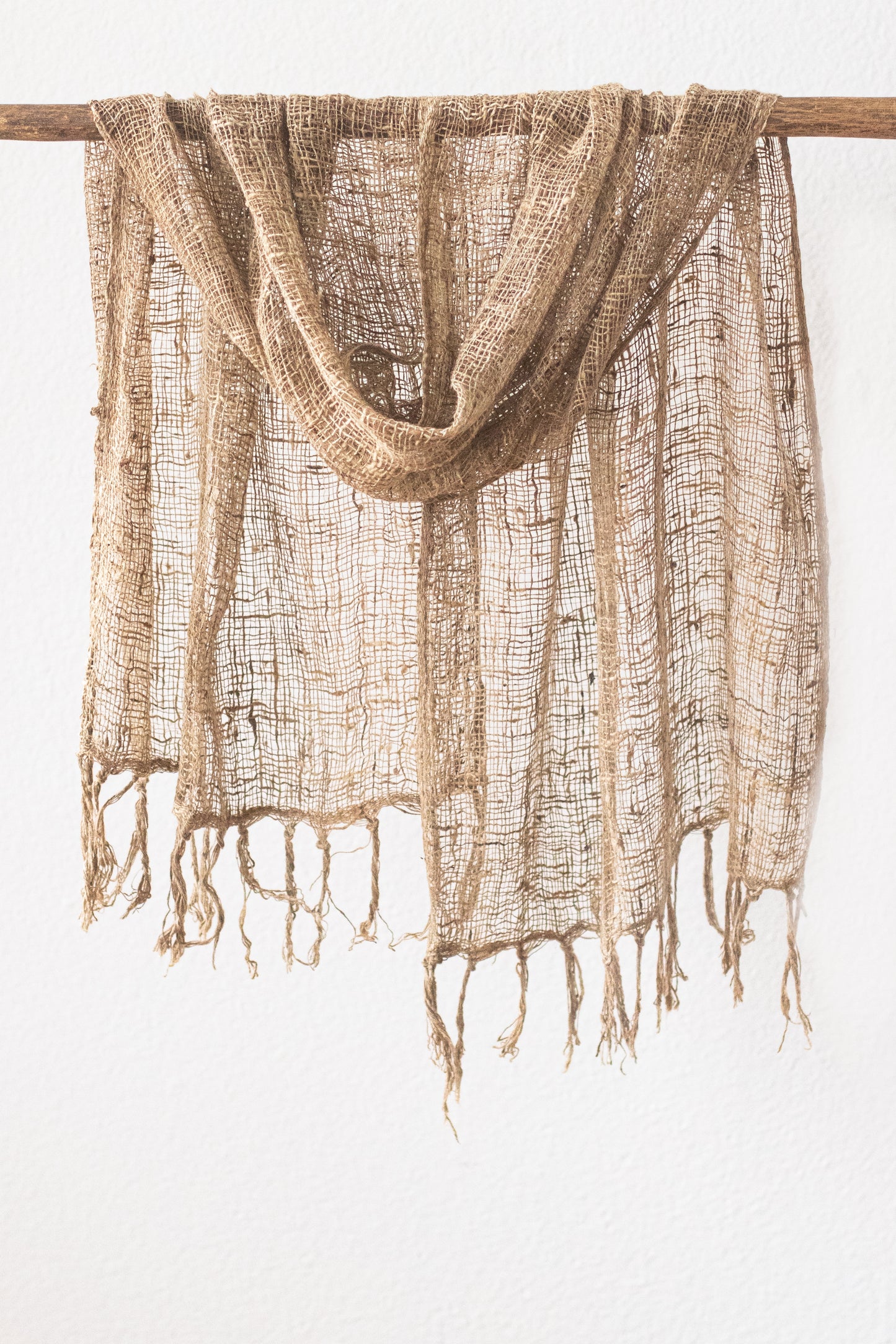 Wild Silk Open Weave Scarf, Natural