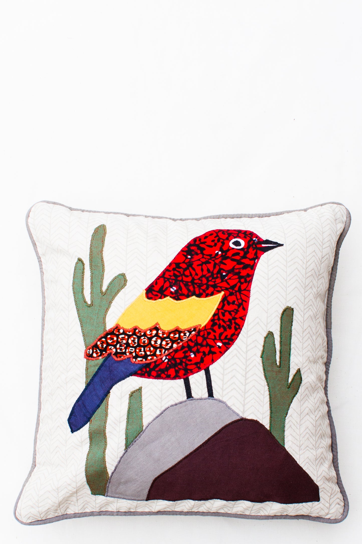 Bird with Cactus Pillow