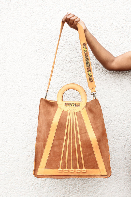 Zala Ethiopian Suede Tote, Neutrals