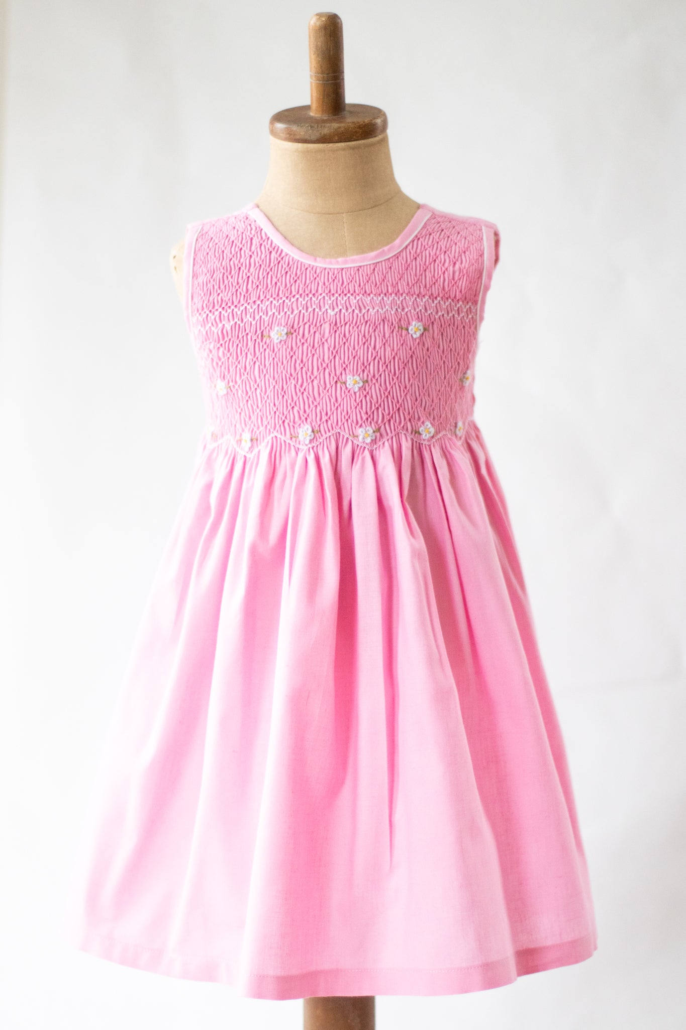 Hand-Smocked Dress Floral, Cotton Candy