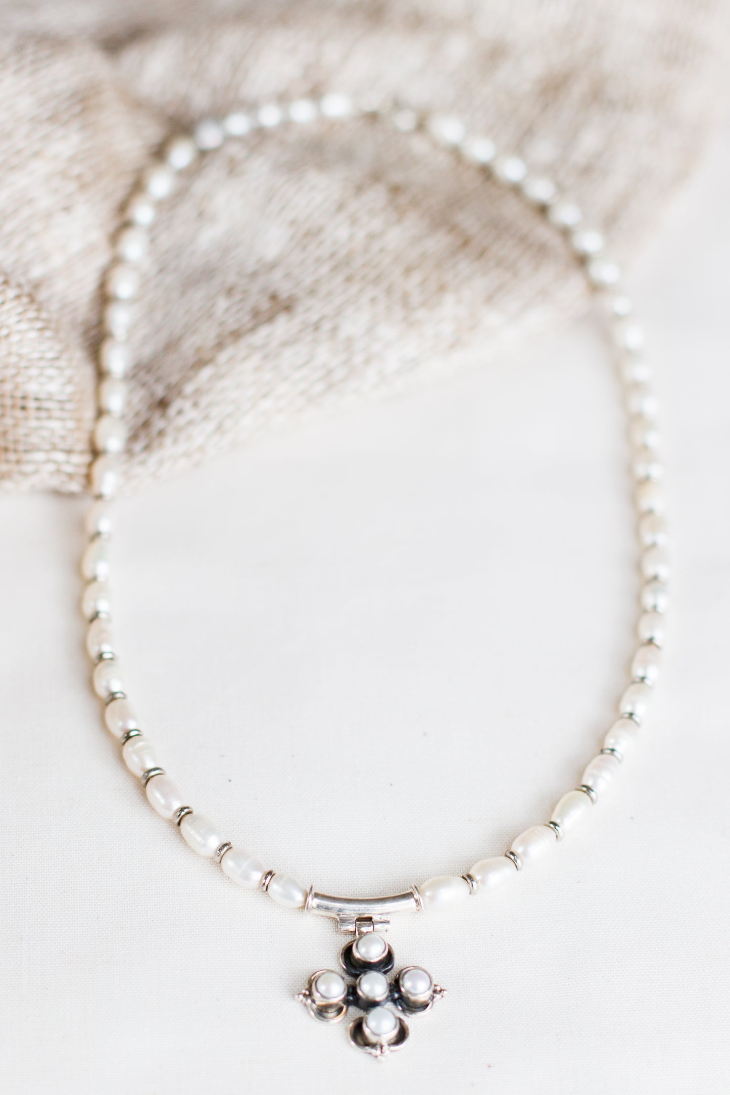 Diani Precious Stones Necklace, Freshwater Pearls
