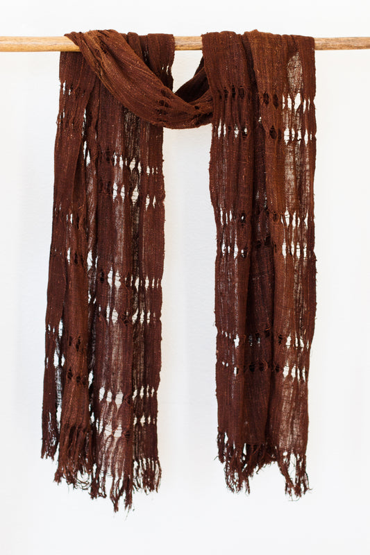 Wild Silk Spider Weave Scarf, Mushroom