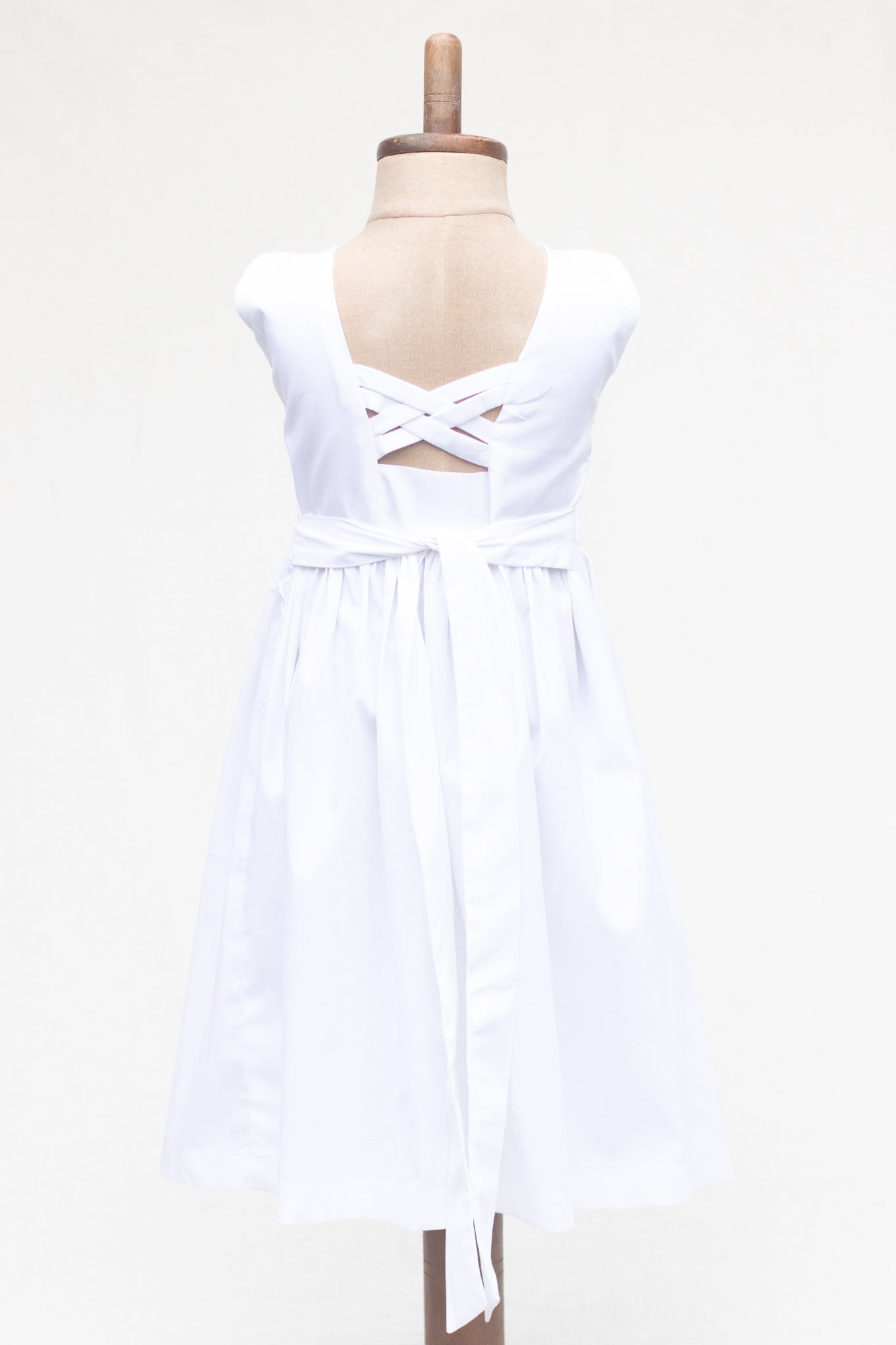 Hand-Smocked Dress, White
