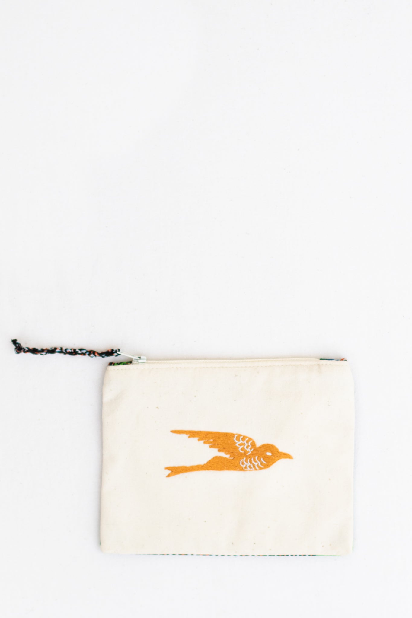 Embroidered Swallow Pouch, Gold