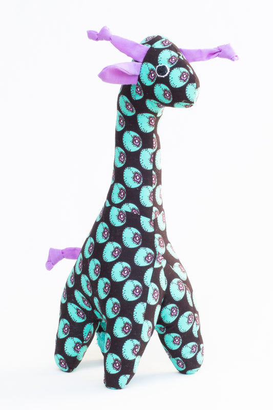 Plush Kitenge Giraffe, Mystic