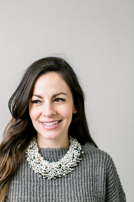 Ostrich Eggshell Cascade Necklace, Black