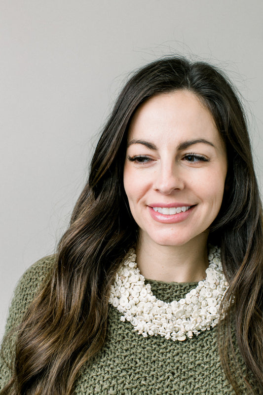 Ostrich Eggshell Cascade Necklace, Natural