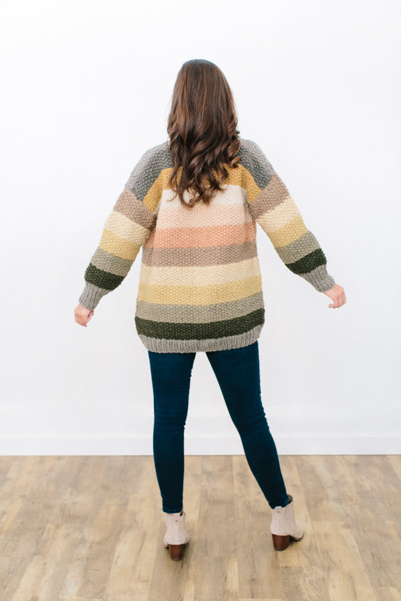 Theodosie Cardigan in Organic Merino, Pastel Palette