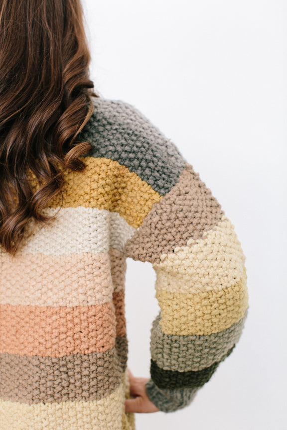 Theodosie Cardigan in Organic Merino, Pastel Palette