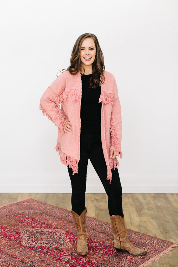 Felicita Fringe Cardigan in Ethiopian Cotton