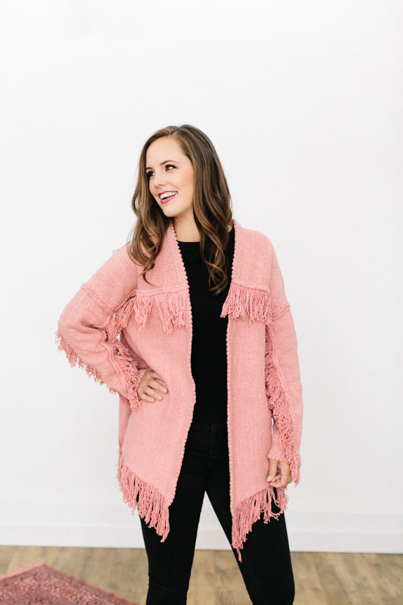 Felicita Fringe Cardigan in Ethiopian Cotton