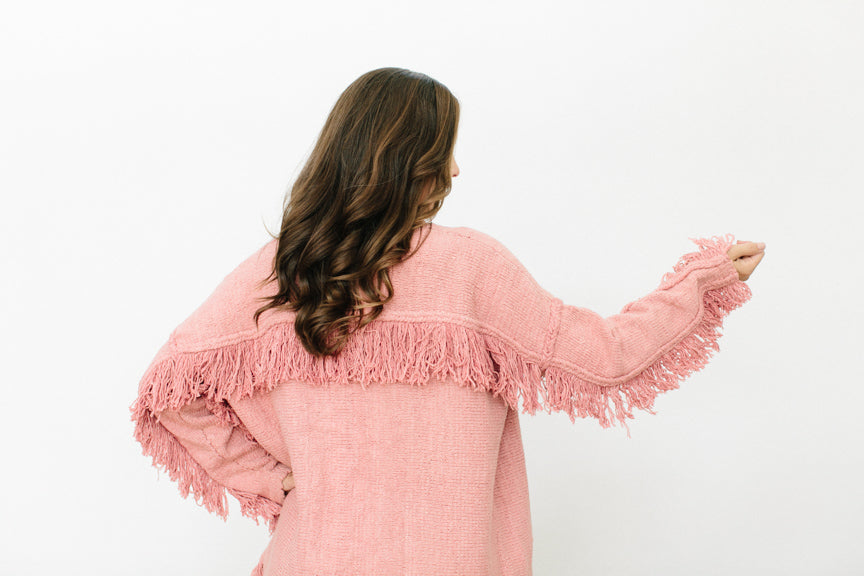 Felicita Fringe Cardigan in Ethiopian Cotton