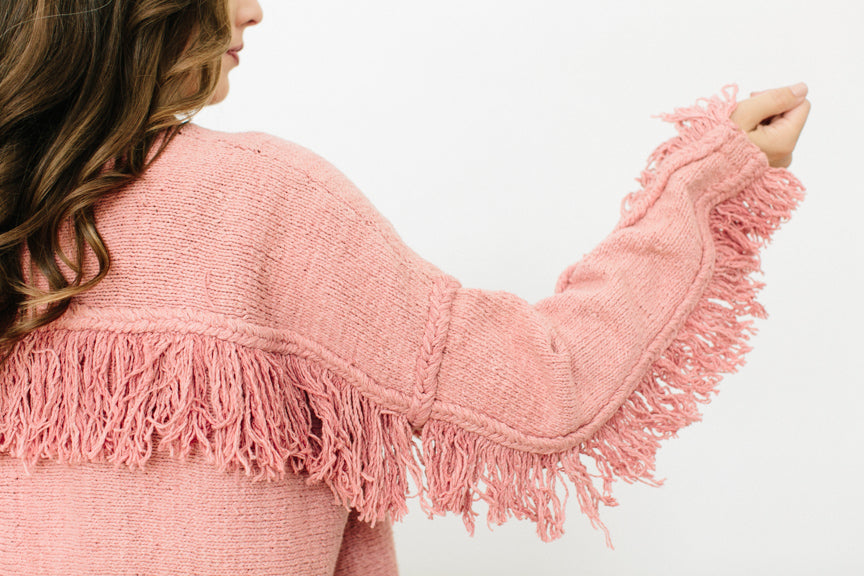 Felicita Fringe Cardigan in Ethiopian Cotton