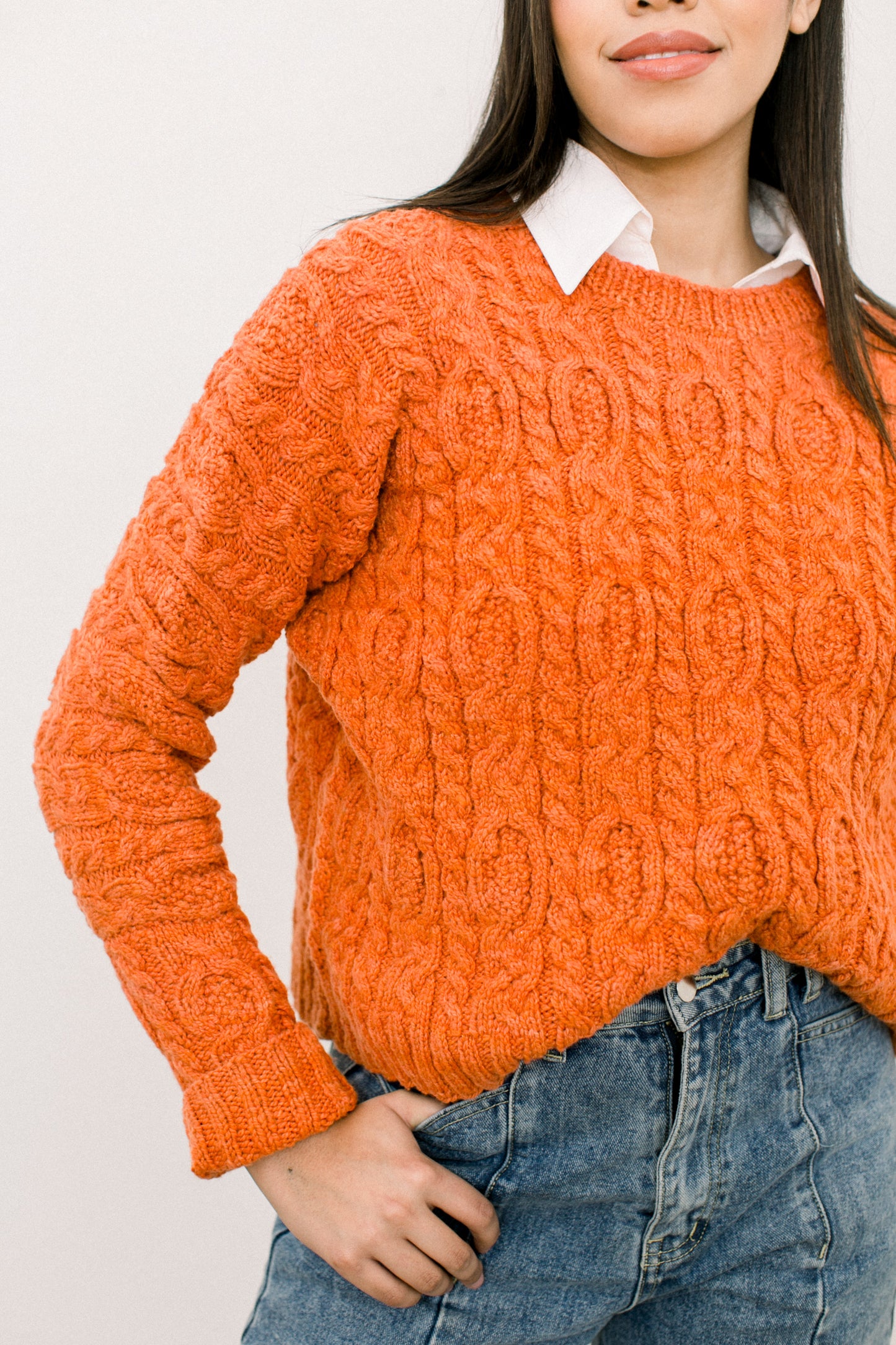 Clema Cable Sweater in Organic Merino