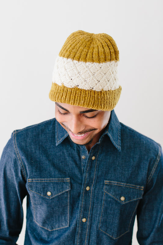 Adrienne Two-Tone Beanie in Organic Merino