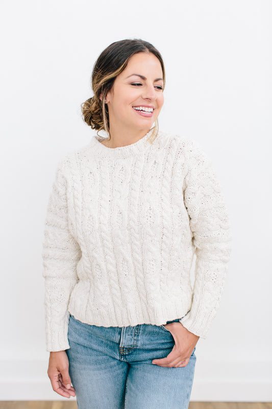 Clema Cable Sweater in Ethiopian Cotton