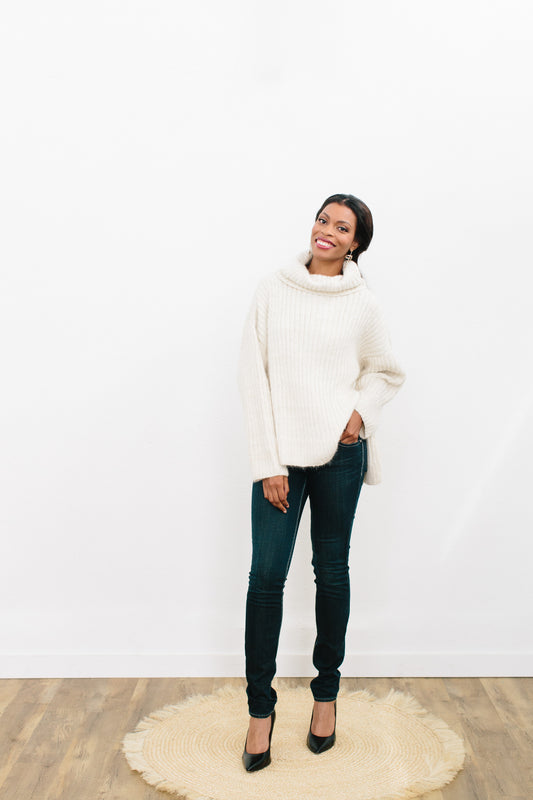 Saveline Sweater in Angora and Merino Blend