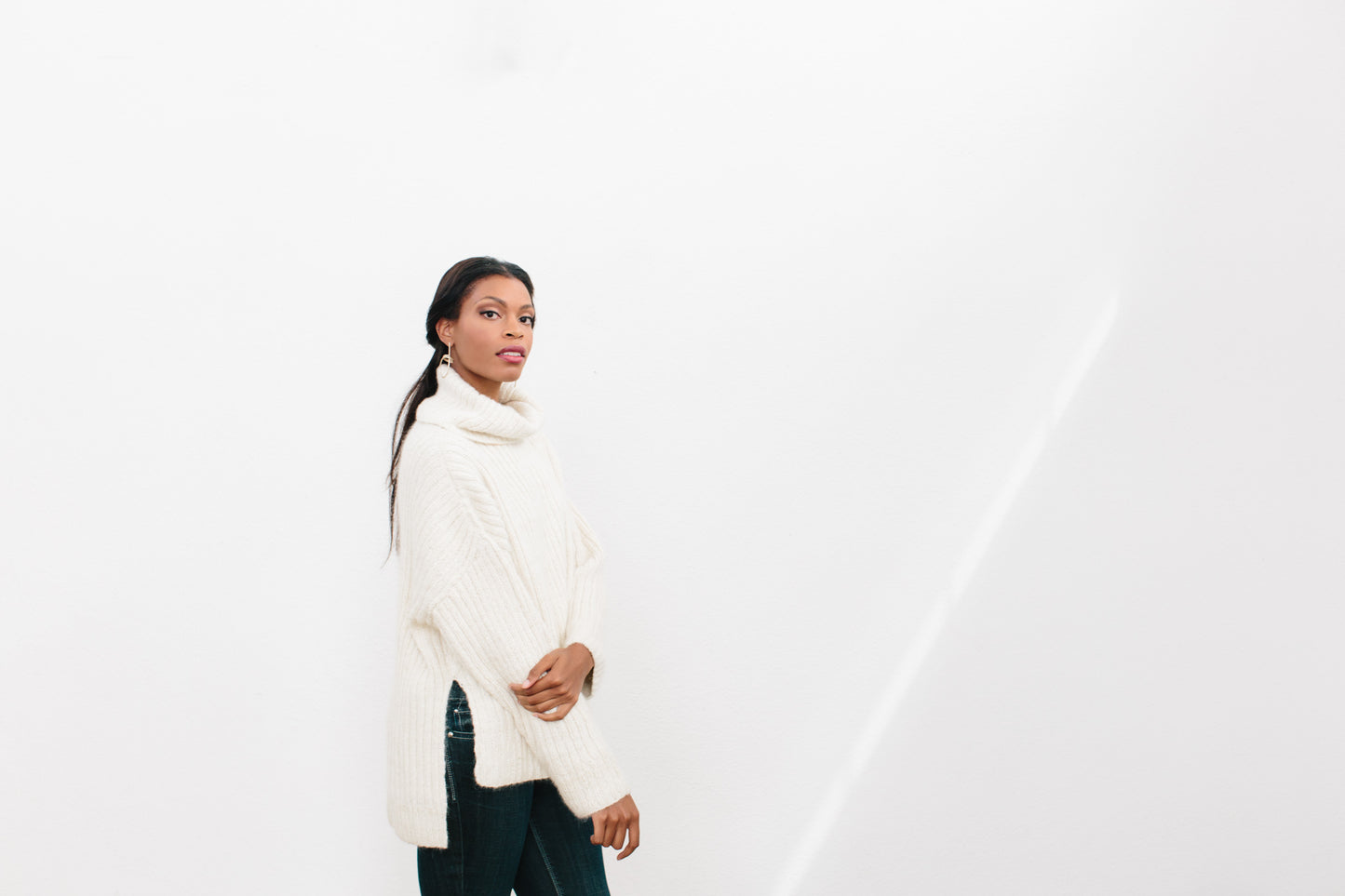 Saveline Sweater in Angora and Merino Blend