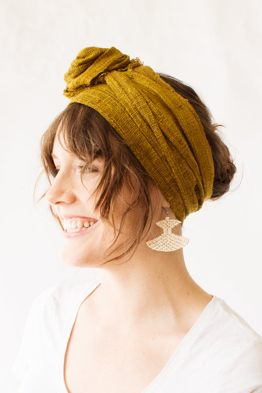 Wild Silk Head Wrap, Turmeric + Passion Fruit